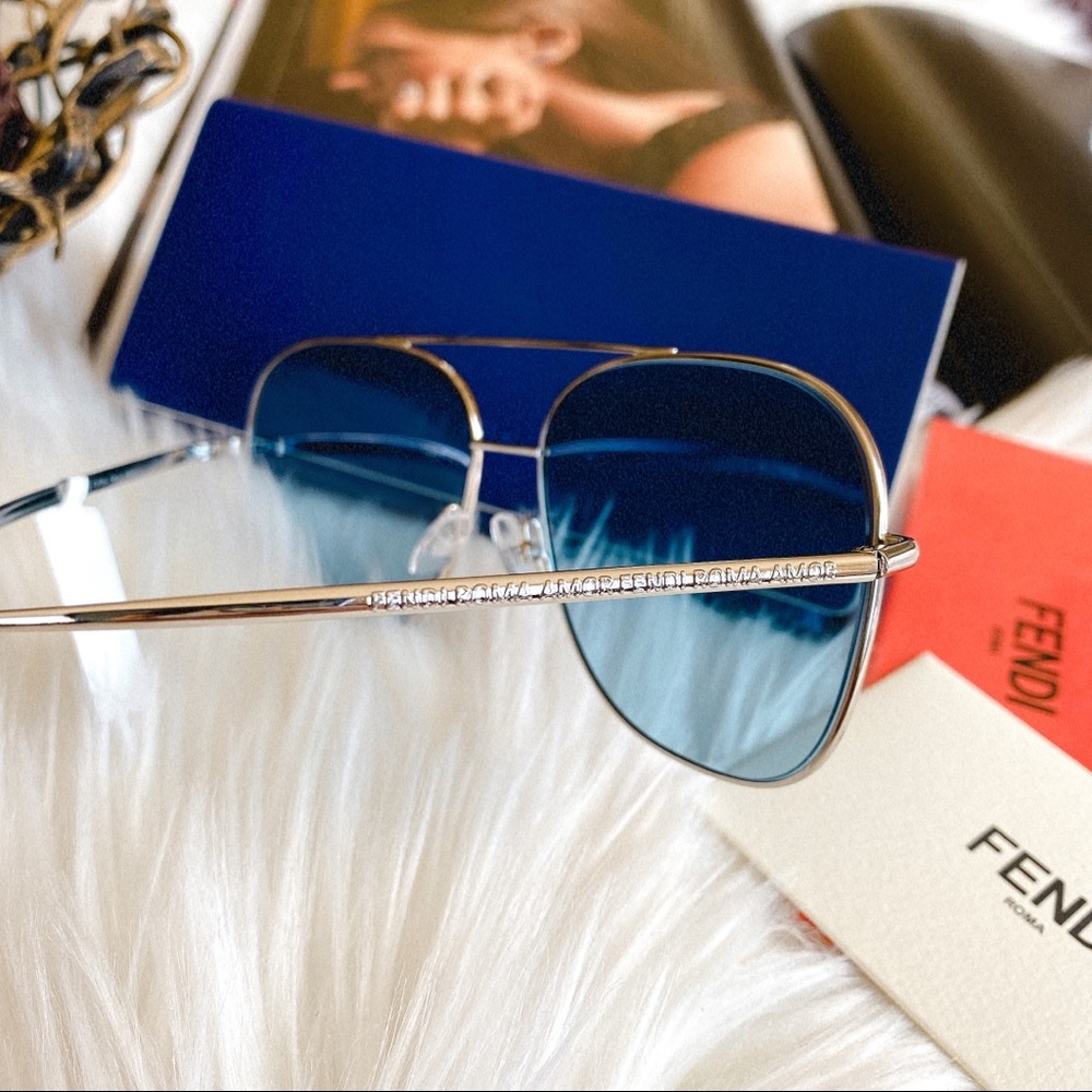 Fendi 59mm Holographic Aviator Sunglasses - Picture 3 of 8